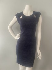 Blue Silver Sparkle Body Con Women’s Express Dress Holiday New Years