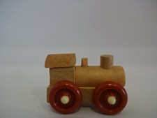 Giocattolo in legno / locomotiva senza finestra e ruote mobili / variante colore 6