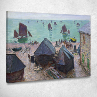 La Partenza Delle Barche Étretat Claude Monet, mnt321 quadro stampato su tela