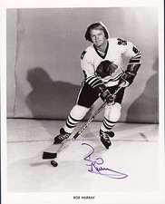 Bob Murray signed Chicago Blackhawks vintage team issued photo