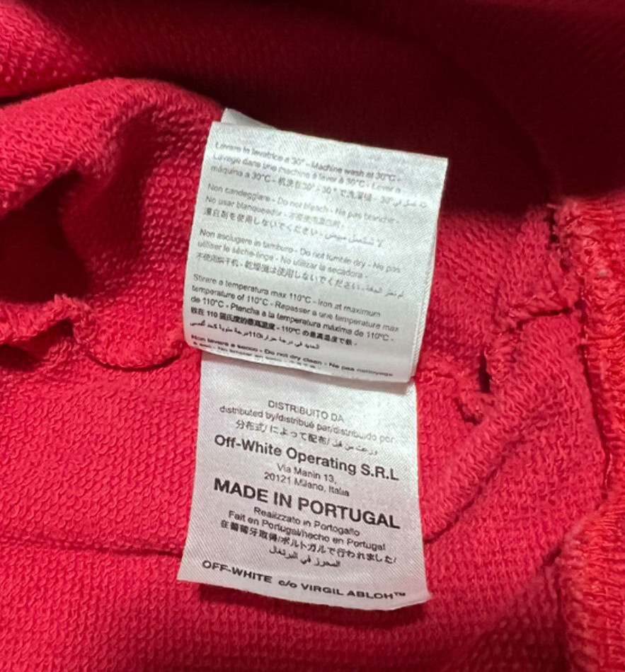 Off-White Diagonal Brush Oversized Red Sweatshirt… - image 3