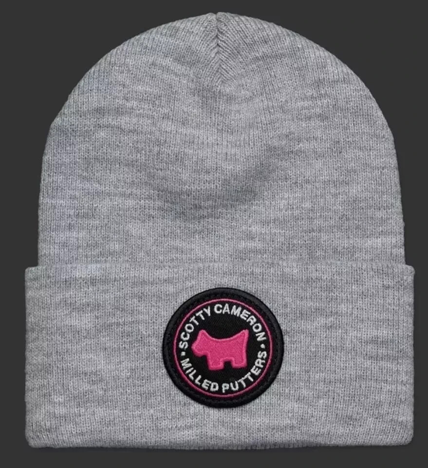 Scotty Cameron Beanie Pink/Black Scotty Dog Cuffed Knit