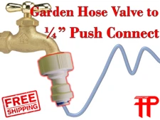 Garden Faucet Spigot to 1/4" Quick Connect valve GHT Fitting Reverse Osmosis 