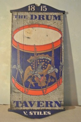 The Drum Tavern 1815 Vintage 70s Americana Sign Bar Decor Mancave  Wall Art