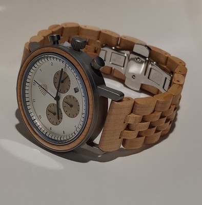 The White Cedar Wood Watch - Maple Chronograph - New in Box