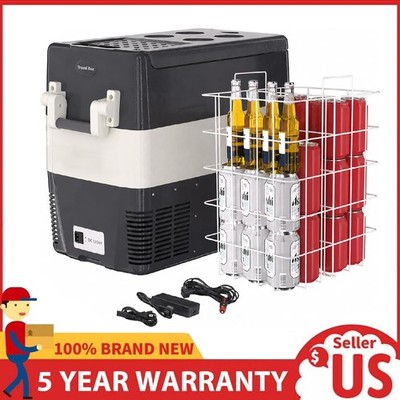 12V Car Refrigerator Freezer ,52 QT Portable Electric Cooler for Camping ,Travel