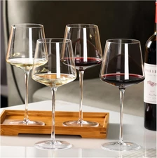 18Oz Red Wine Glasses Set of 4-Leadfree Crystal Wine Glass with Tall Long Stem【H