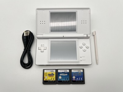 Nintendo DS Lite Spielkonsole in Weiss + 2 Spiele | SEHR GUT | BLITZVERSAND