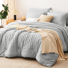 Light Grey Oversized King Comforter Set 7 Pieces with Sheets  Pillowcases