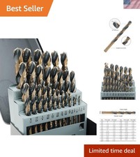 29Pcs Cobalt Drill Bit Set, 135 Degree Tip High Speed Steel with Black and Go...