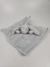 Carters Plush Gray Bunny Security Blanket Baby Lovey Pink Nose