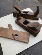 3 x Alter Holz-Handhobel aus Holz mit Eisenklinge (Sammler / Deko / Werkstatt)