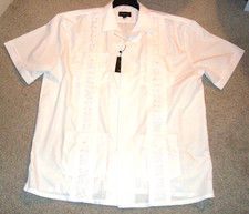 Guayabera Men's 2XL Cuban Beachy Short Sleeve Button Up Casual / Dress Shirt NWT