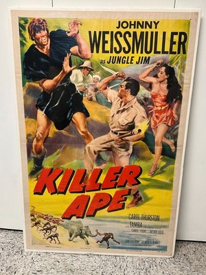 Killer Ape with Johnny Weissmuller 27'' x 41'' original movie poster 1953