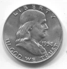 1958 D - FRANKLIN HALF DOLLAR-90% SILVER- LOT # 306