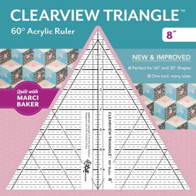Clearview Triangle 60 Acrylic Ruler 8 by Marci Baker 9781617452956