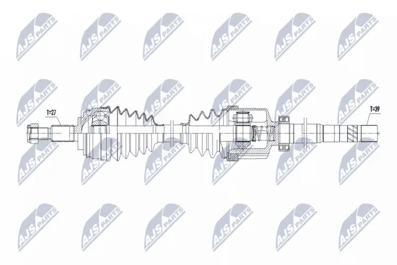 Driveshaft Front Axle Right Manual Transmission NPW-RE-185 NTY for RENAULT