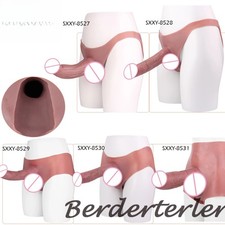 5 Styles Real Penis Sleeve Hollow Pants Silicone Underwear For Men Enlargement