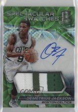 2016-17 Spectra Spectacular Swatch Neon Green /25 Demetrius Jackson Auto 19a0