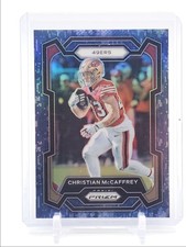 CHRISTIAN MCCAFFREY 2023 PANINI PRIZM FOOTBALL NAVY CAMO 49ERS /25 Q5454