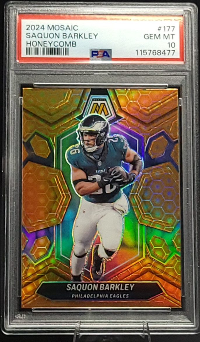 2024 Panini Mosaic Saquon Barkley Honeycomb #177 PSA Gem Mint 10
