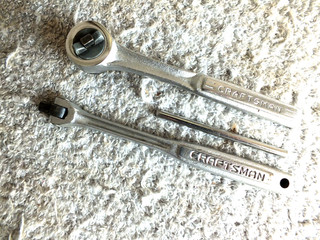 CRAFTSMAN USA 1/4" DRIVE RATCHET HAS THUMB WHEEL & BREAKER BAR TOOL MADE IN USA
