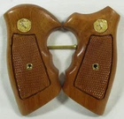 New, wood checkered grips for Colt Detective D Frame, Short Square Butt