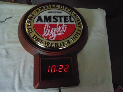 Amstel Light Advertisement Digital Clock Sign 15in x 11in