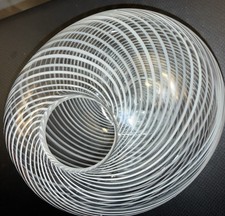 Vaso vintage in vetro di Murano "UFO" Mezza Filigrana - fatto a mano in stile Venini