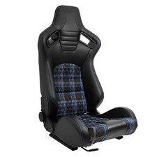 ATST x1 GT Universal Bucket Seats Check Plaid Checkered Tartan Blue + slides