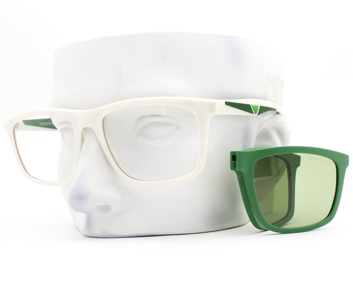 Emporio Armani Eyeglasses Fold Clip-On Sunglass Lens EA 4235 White