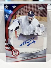 JAKE OETTINGER 2026 Topps Chrome U.S. Winter Olympics Flag Refractor AUTO 62/76
