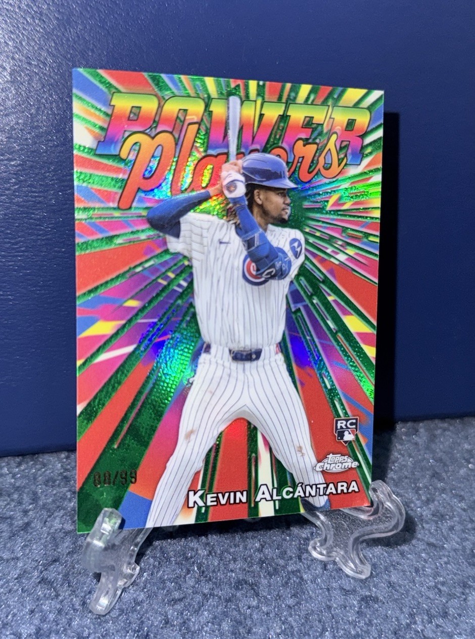 kevin alcantara 2025 topps chrome power players #pp-18 green parallel/99 RC