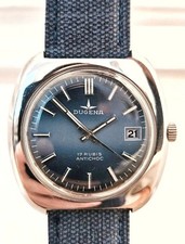 DUGENA Armbanduhr, Handaufzug! BLAUES Ziffernblatt! Sehr gut erhalten!