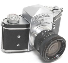  Exakta V with Gray-Painted Sonnar 8.5 cm f/2   Wartime, Fixed Mount