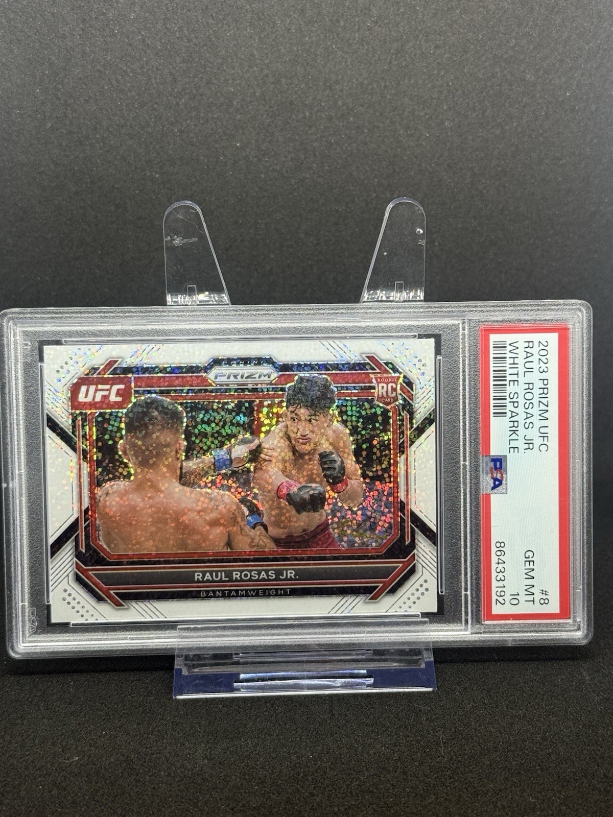 Panini Prizm UFC Raul Rosas Jr. #8 White Sparkle Rookie PSA 10 UFC 2023
