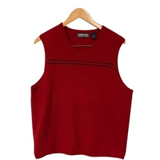 1990s STRUCTURE URBAN STREET WEAR Red with blue stripe MENS SZ M VEST