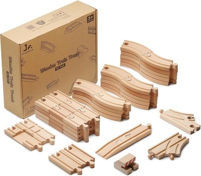 52-Piece Wooden Train Track Lot Railway Set Thomas The Train Brio Accessories