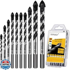 Professional Masonry Drill Bit Set (10PCS) for Glass/Brick/Plastic/Cement/Woo