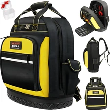Tool Backpack,17"Heavy Duty Tool Backpack Bag with Waterproof Molded Base,Durabl
