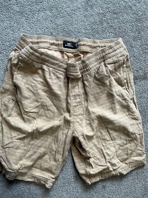 O'Neill Shorts Mens Medium Khaki Beige Elastic Waist Drawstring Surf