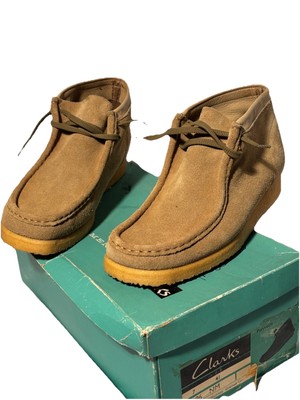 New Original Box Clarks Wallabee Mens US 9 UK 7.5 Shoes 1970's Tan