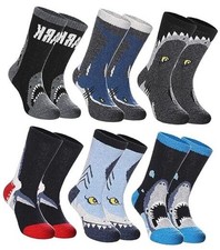 Kids Merino Wool Hiking Socks - Toddler Boys  Girls Warm 4-7 Years Shark