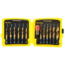 AUTOTOOLHOME Titanium Combination Drill Tap Bit Set 13PCS SAE and Metric Tap...