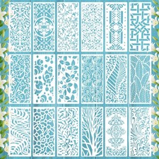 18 PCS 12 x 5.2 Inch Mixed Stencils, Plant Leaf Floral 12 x inches, Q