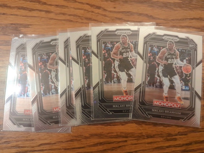2022 - 23 Panini Prizm Monopoly Malaki Branham 6 Card Rookie Lot Spurs Rc Lot