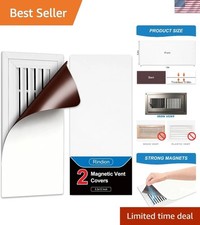 Matte White Magnetic Vent Covers 5.3x12 Inches - Easy Installation, Energy Saver