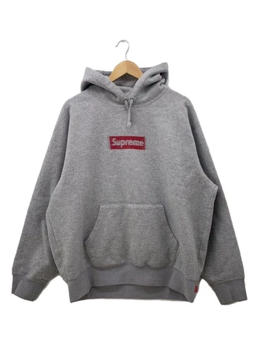 Felpa Supreme con cappuccio L cotone grigio usata