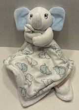 Blankets  Beyond White  Blue Elephant Lovey Baby Security Blanket 2