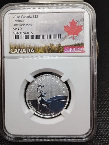 2018 $3 CANADA CARIBOU NGC SP 70 FIRST RELEASES 